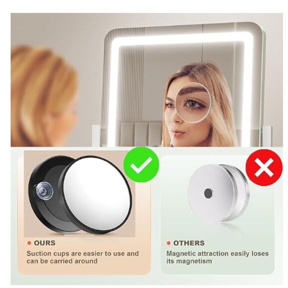 Vanity Mirror Lights 15.2" LED Smart Touch,Detachable 10X Magnify 360° Rotation - Picture 5 of 9
